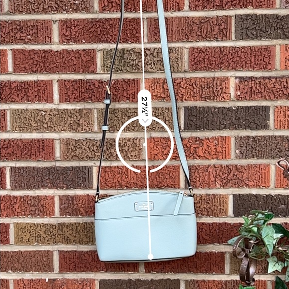 Kate Spade New York Light Blue Genuine Leather Crossbody Satchel Purse - Picture 10 of 13